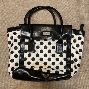 Black & White Polka Dot LULU Guinness Tote Bag